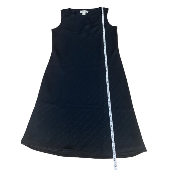 Norton Womens Sleeveless Black Dress With Subtle Stripes Size 12 Large - Picture 7 of 9